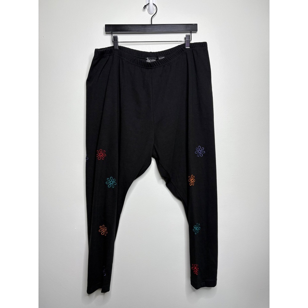 Vintage 90s Lane Bryant Jacque & Koko Embroidered Flower Lounge Pants Plus 26/28